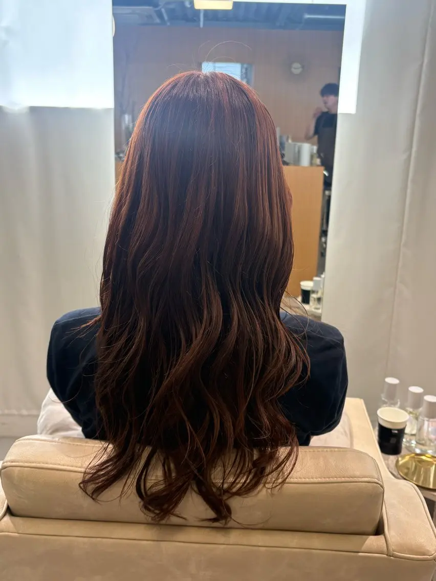 カラー ブラウンカラー オレンジ オレンジブラウン 重藤 沙世のヘアスタイル