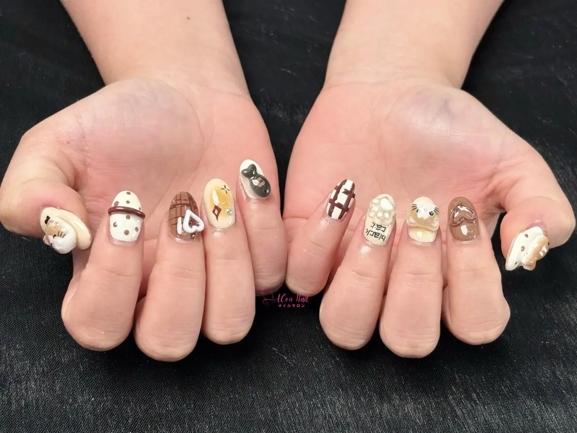 ネイル 桜ネイル 長さ出し フラワーネイル フレンチネイル ジェルネイル ハンドネイル ACon NailSalonのネイルデザイン