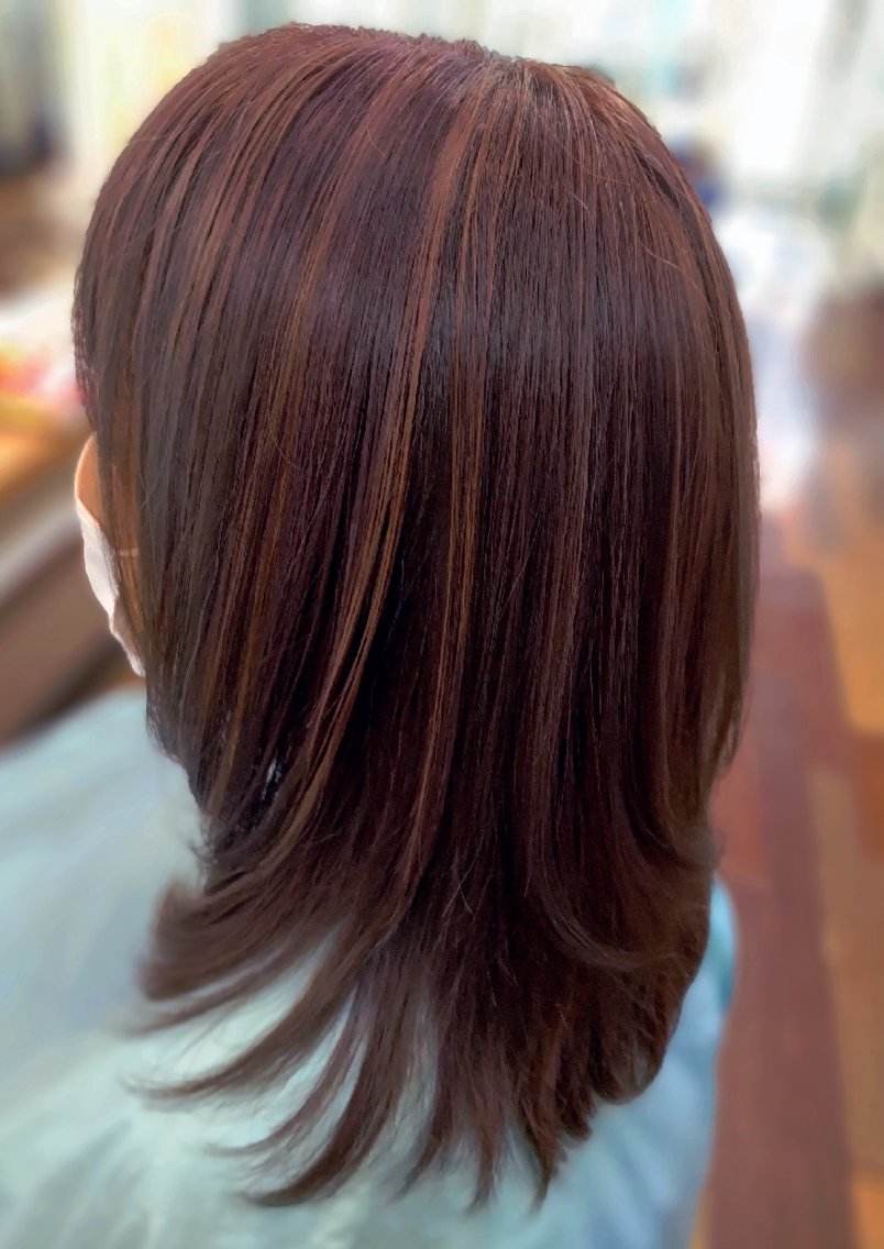 セミロング カラー ハイライトカラー ハイライト 森長 咲子のヘアスタイル