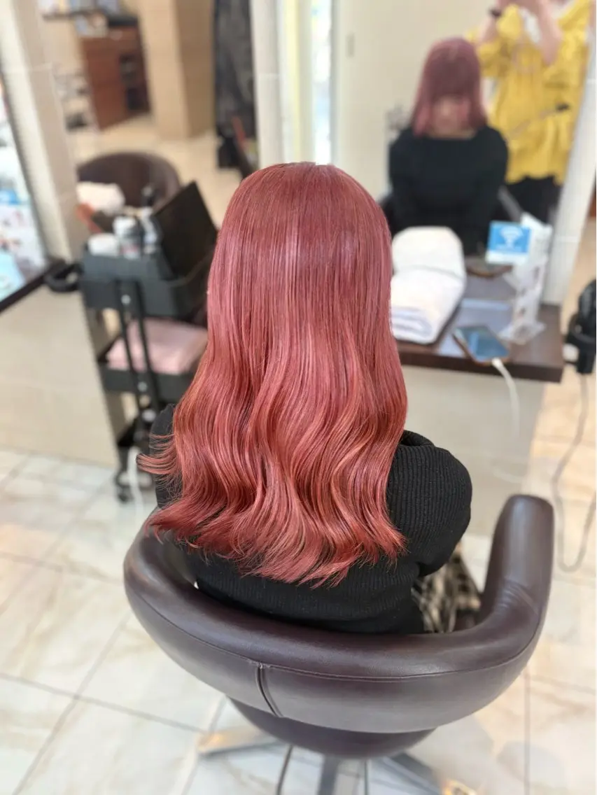 ロング カラー ブリーチ ピンクカラー 🎀透明感カラー 🎀ナズナのヘアスタイル