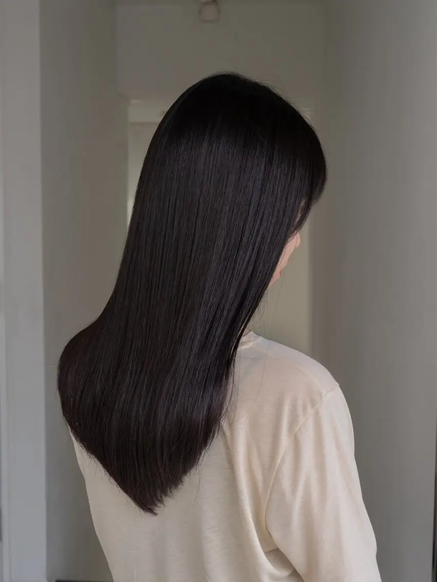 セミロング カラー グレージュ レイヤーカット 酸性ストレート カット ヘアカラー 縮毛矯正 navile原宿 yumaのヘアスタイル