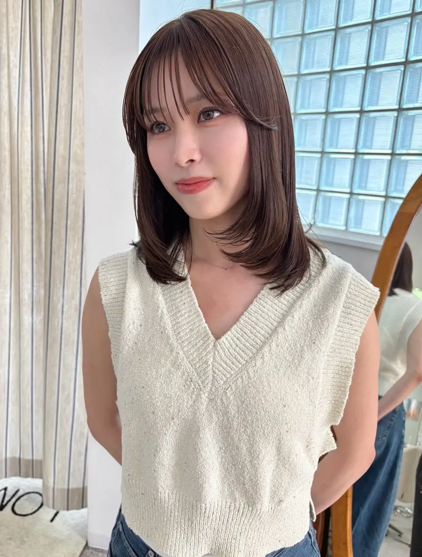ミディアム カラー カット ヘアカラー 縮毛矯正 トリートメント LOMARLIE JURIAのヘアスタイル