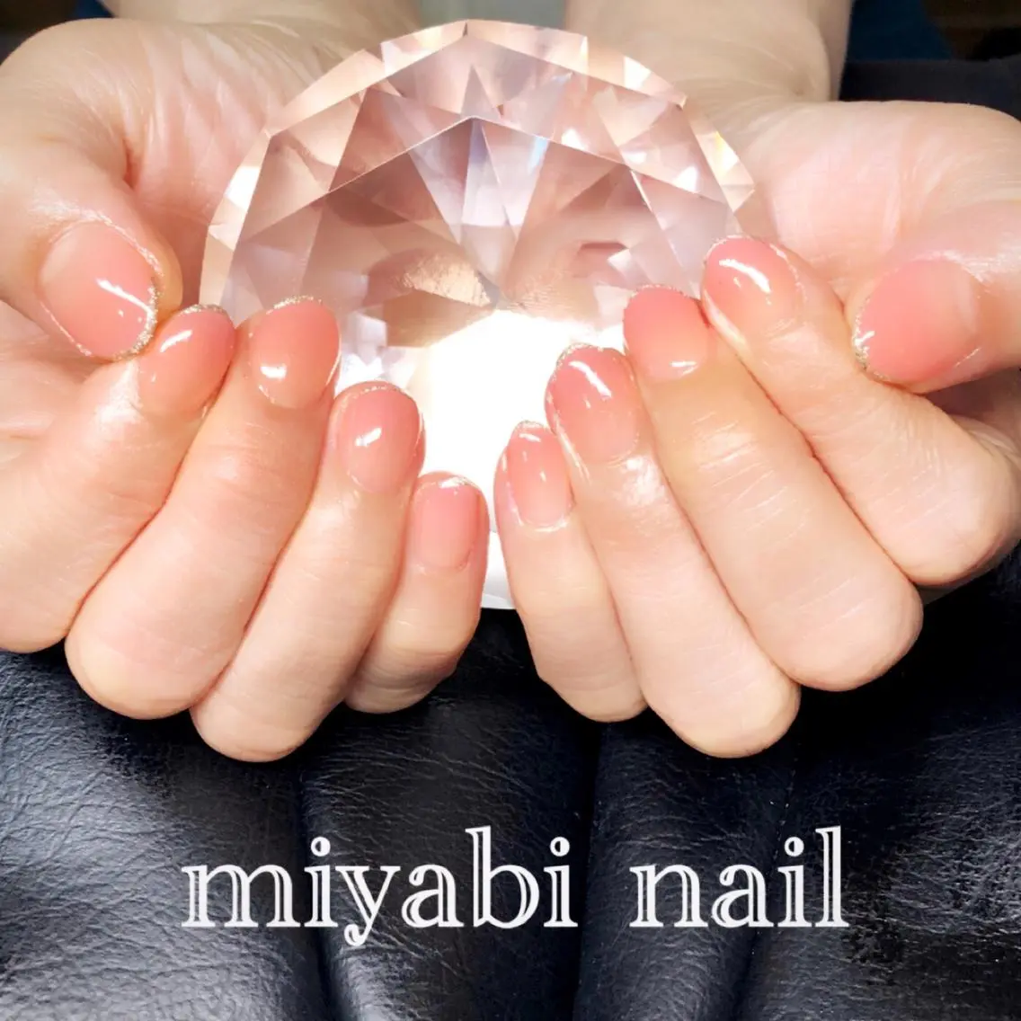 ネイル フレンチネイル ジェルネイル グラデーション ラメ(グリッター) オフィスネイル ハンドネイル miyabi nail 桂川駅近くのネイルデザイン