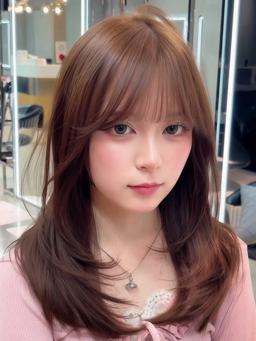 ミディアム カラー ヘアアレンジ ベージュカラー ブリーチ 透明感カラー ブリーチなしカラー 髪質改善 カット ヘアカラー トリートメント 【博多髪質改善】 吉村 清志のヘアスタイル