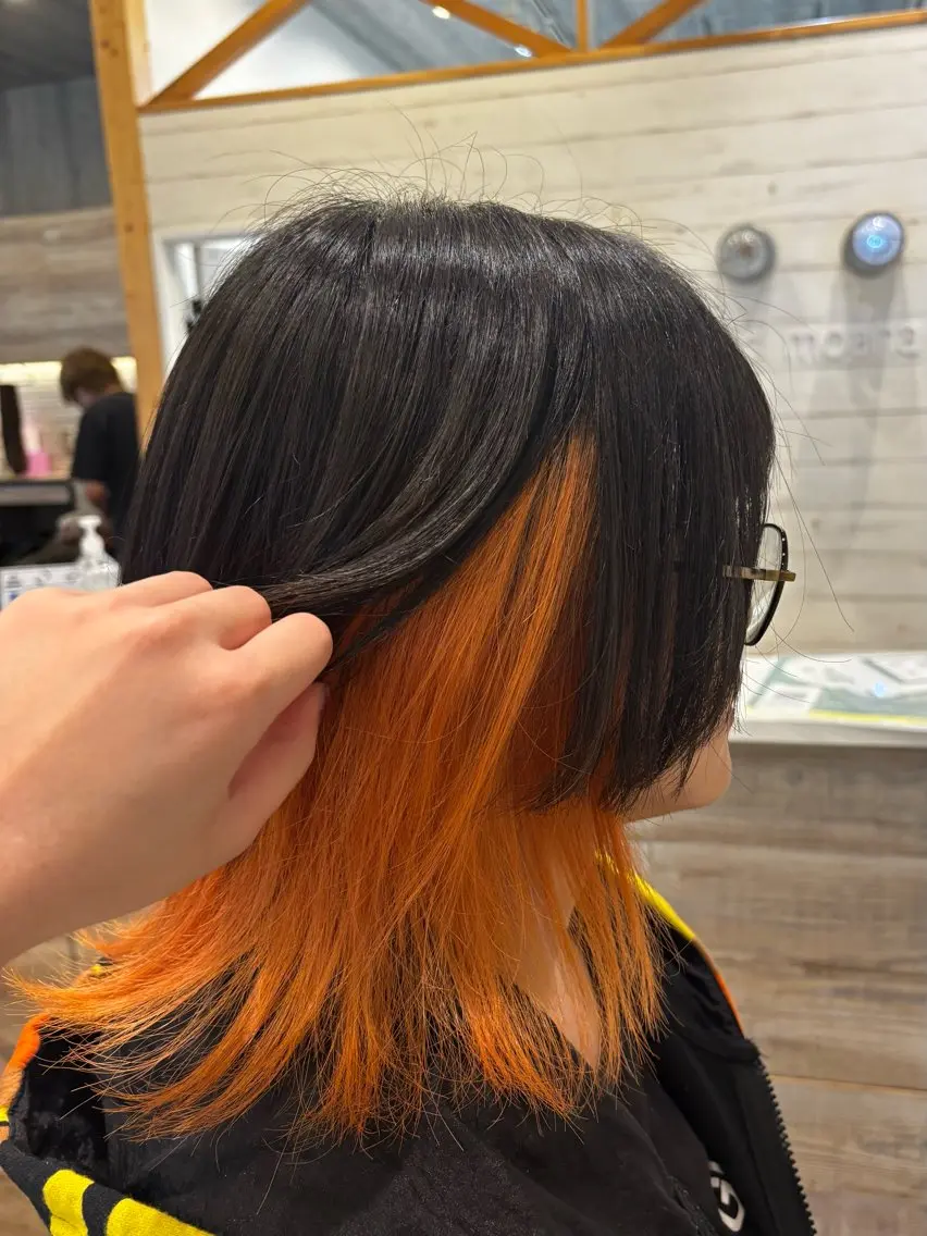ミディアム カラー インナーカラー ウルフカット ヘアカラー あすか/ 松本/モデル募集中のヘアスタイル