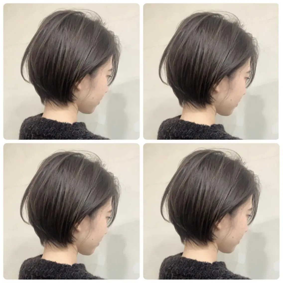 ショート カラー ショートボブ ハンサムショート 丸みショート ハイライトカラー ボブ カット ヘアカラー 京都大人女性ショート 徒歩1分/秋山のヘアスタイル