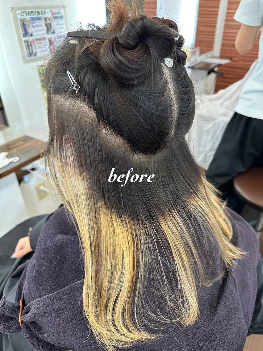 ロング カラー ベージュカラー ホワイトベージュ ヘアカラー 💜推しインナー カラー/菊池柊真💜のヘアスタイル