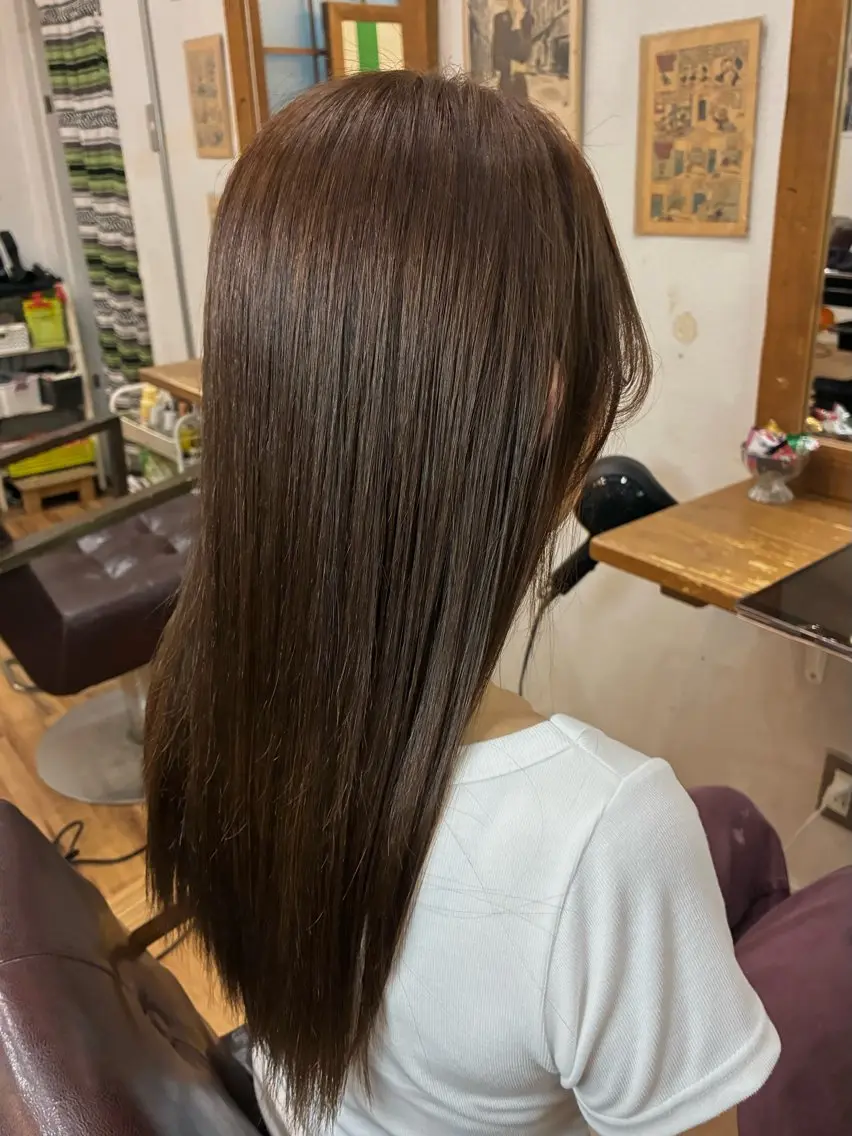 ロング カラー ブラウンカラー 透明感カラー ラベンダーカラー オレンジ ヘアカラー カレン/メンテナンス カット0円のヘアスタイル