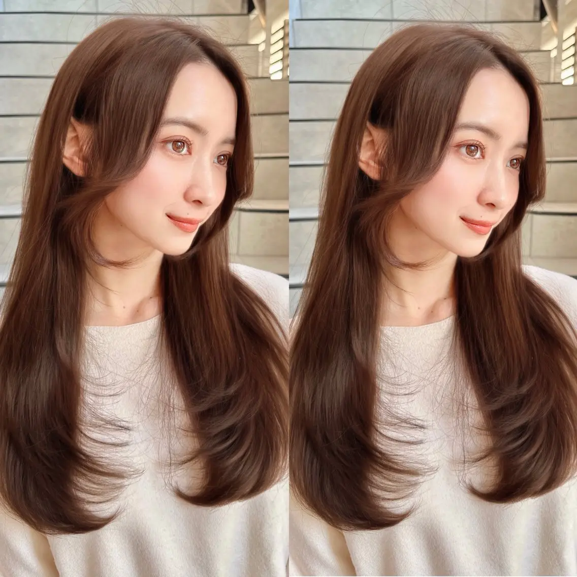 ロング カット ヘアカラー トリートメント 縮毛矯正✨🫧 レイヤー川村利幸のヘアスタイル