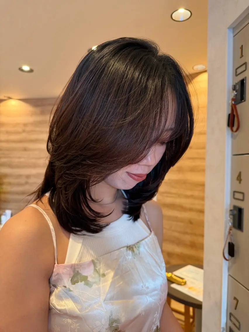 ミディアム カット ヘッドスパ 福井 珠乃のヘアスタイル