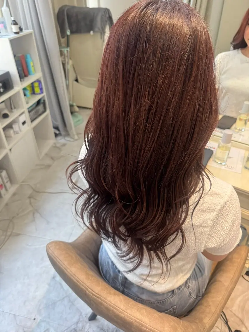 ロング カラー ブラウンカラー ピンクカラー ピンクブラウン 1日空き◎艶髪 misatoのヘアスタイル