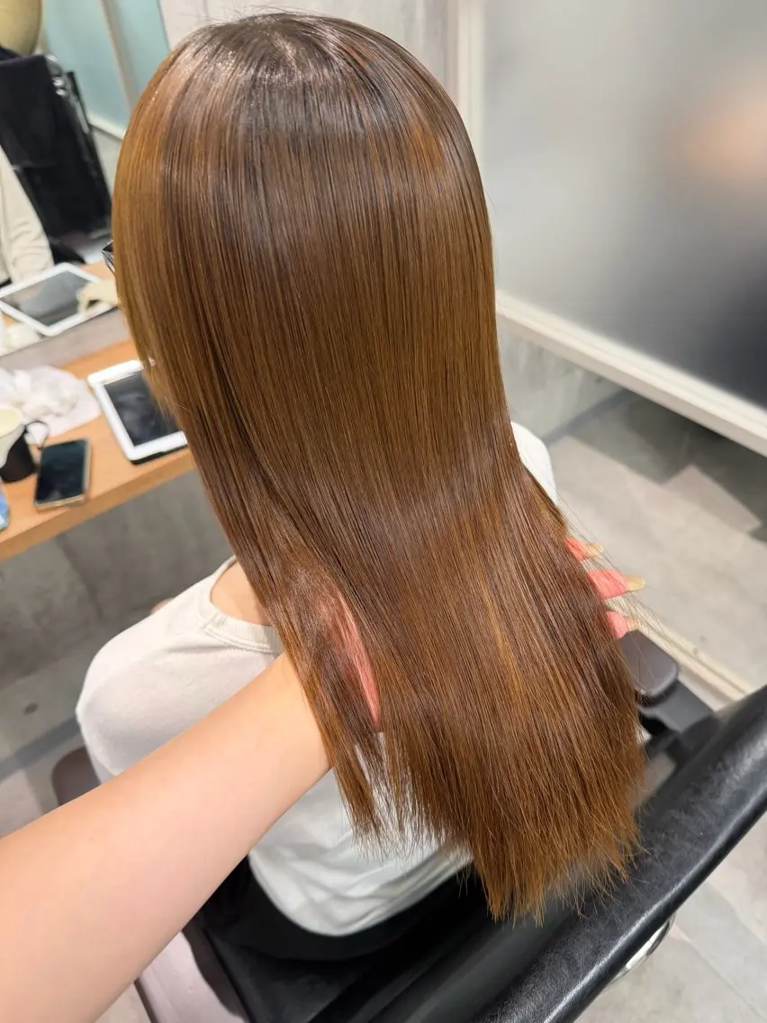 ロング カット 縮毛矯正 ヘアセット newi赤羽 HINATAのヘアスタイル