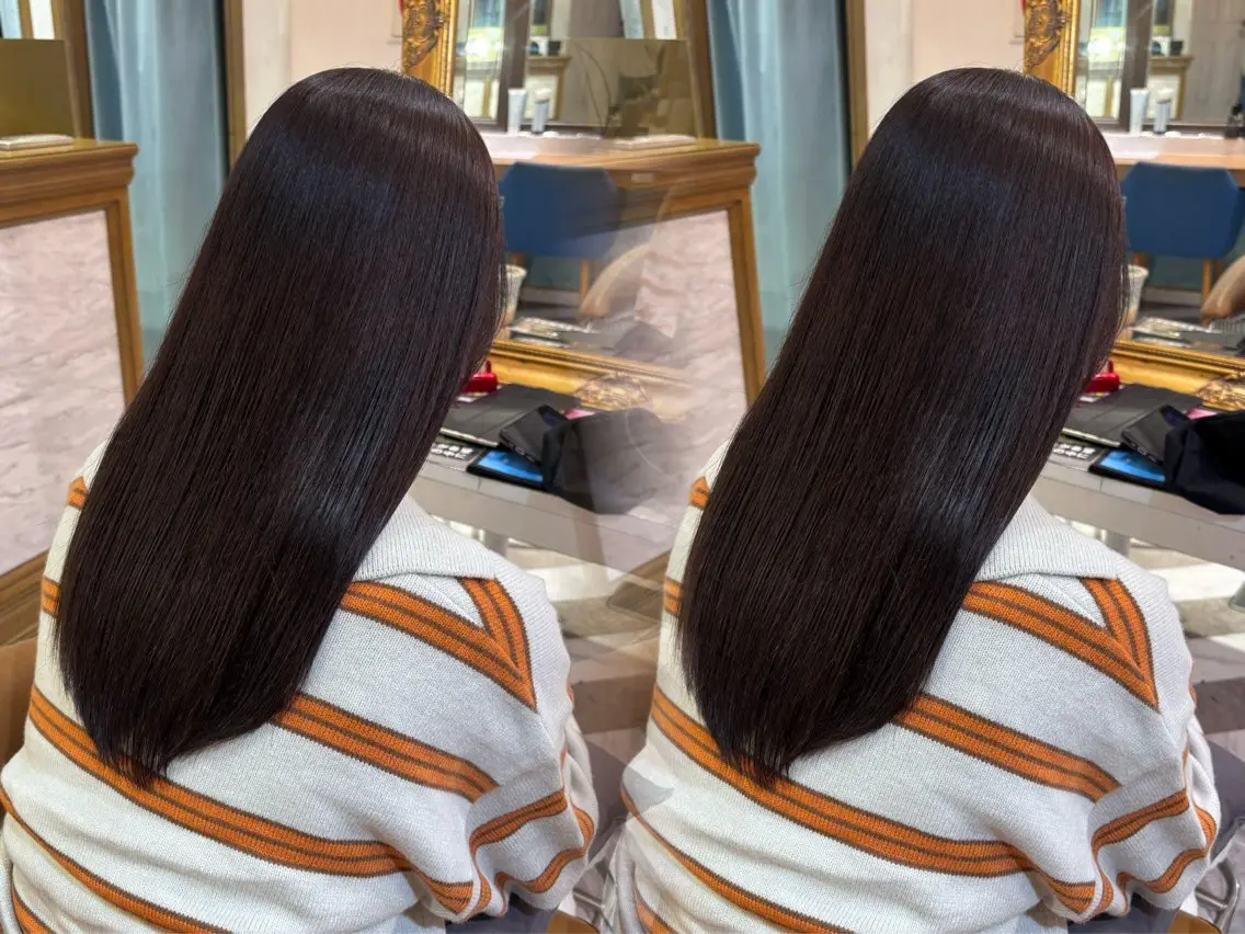 ミディアム カラー ヘアアレンジ カット ヘアカラー 縮毛矯正 トリートメント ♥韓国レイヤー/透明 感カラー/目黒慎太郎のヘアスタイル