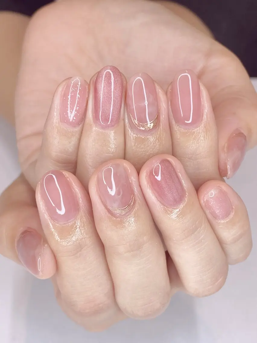 ネイル アートネイル オーロラネイル クリアネイル グラデーション ハート Nail Salon ertiのネイルデザイン