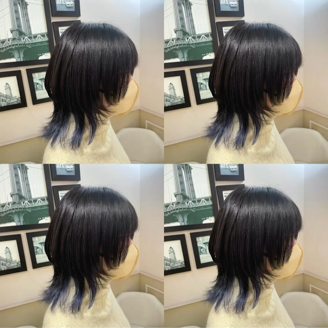 ミディアム カラー ネイビーカラー ウルフカット 🌟トップデザイナー 高橋🌟のヘアスタイル