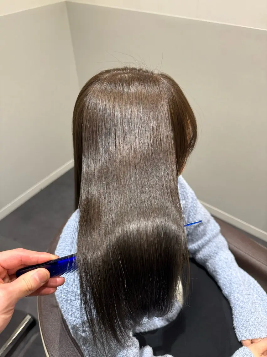 セミロング カラー 髪質改善 韓国風ヘア トリートメント 酸性ストレート 酸熱トリートメント TAKUMI 【美髪特化】のヘアスタイル