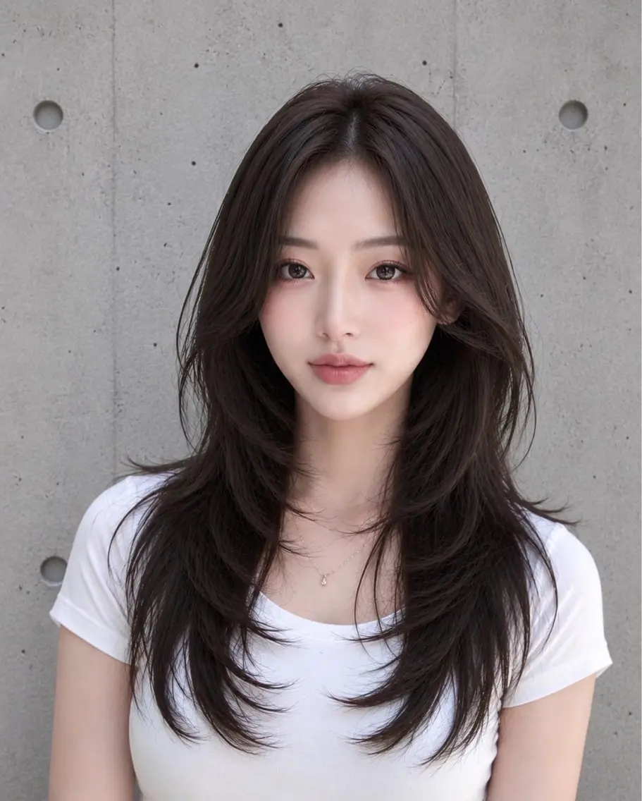 セミロング カラー ヘアアレンジ グレージュ くびれヘア 顔まわりレイヤー ハッシュカット 韓国風ヘア カット ヘアカラー トリートメント 🌫️大人韓国ヘア 🌫️naoyaのヘアスタイル