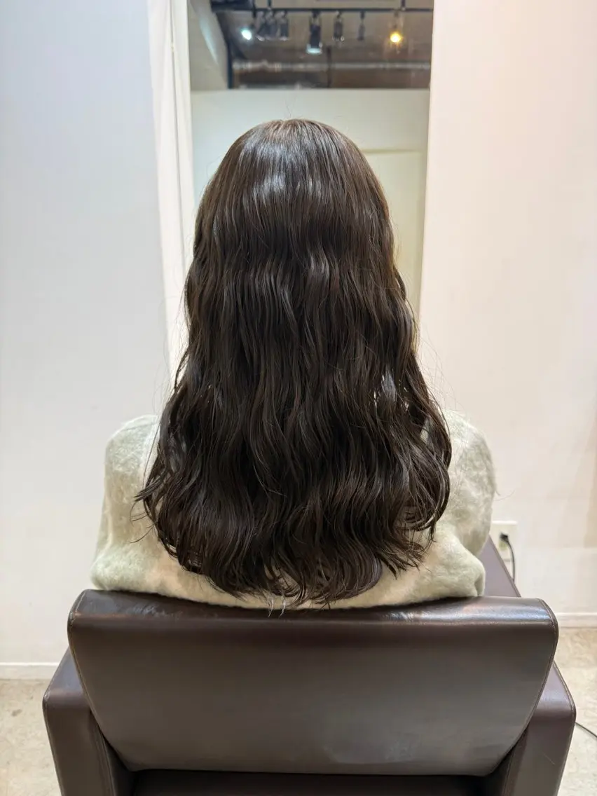 セミロング カット ヘアカラー パーマ トリートメント 🌿朝5分でお洒落 パーマスタイル🌿のヘアスタイル