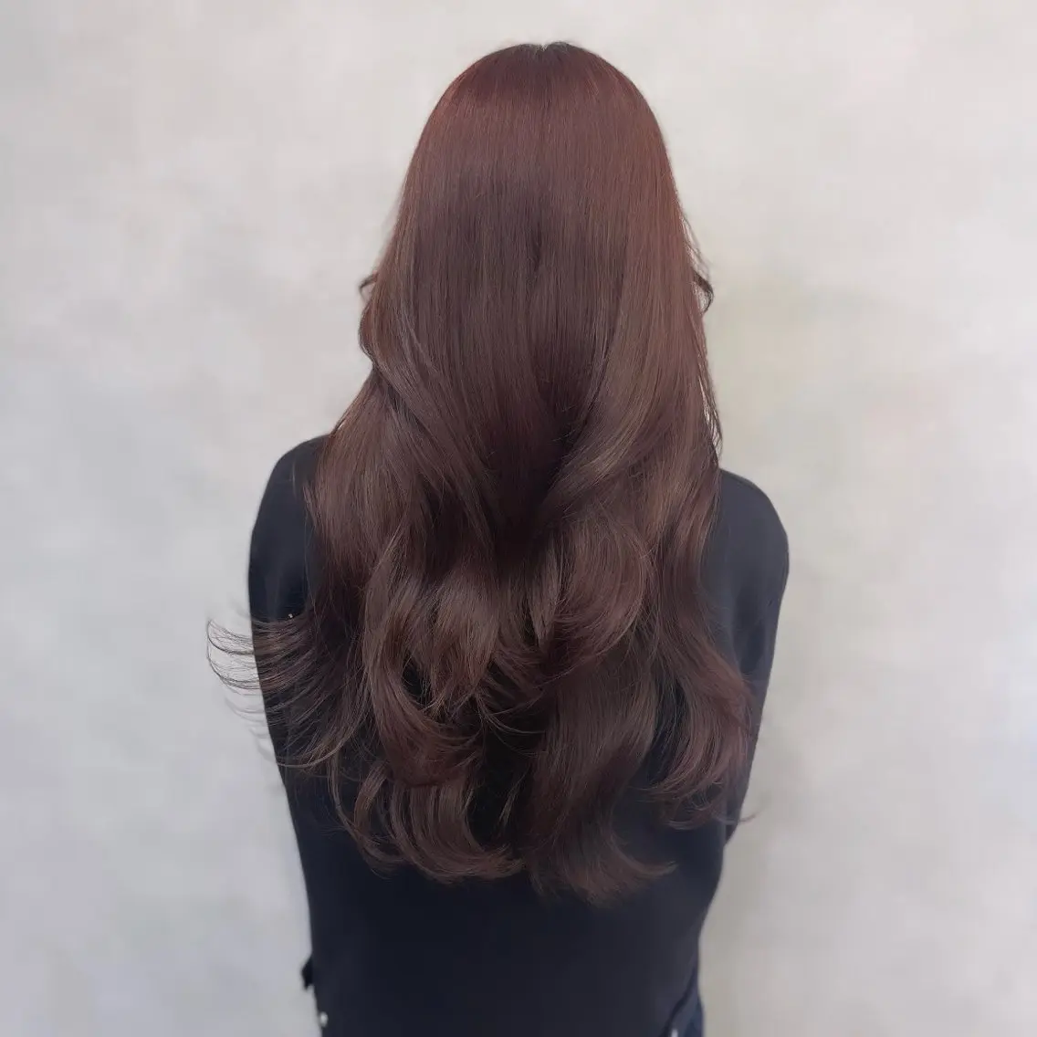 ロング カラー ブリーチ ブラウンカラー ダブルカラー ブリーチなしカラー レッドカラー カット ヘアカラー Rui/透明感カラー 暖色/レイヤーカットのヘアスタイル