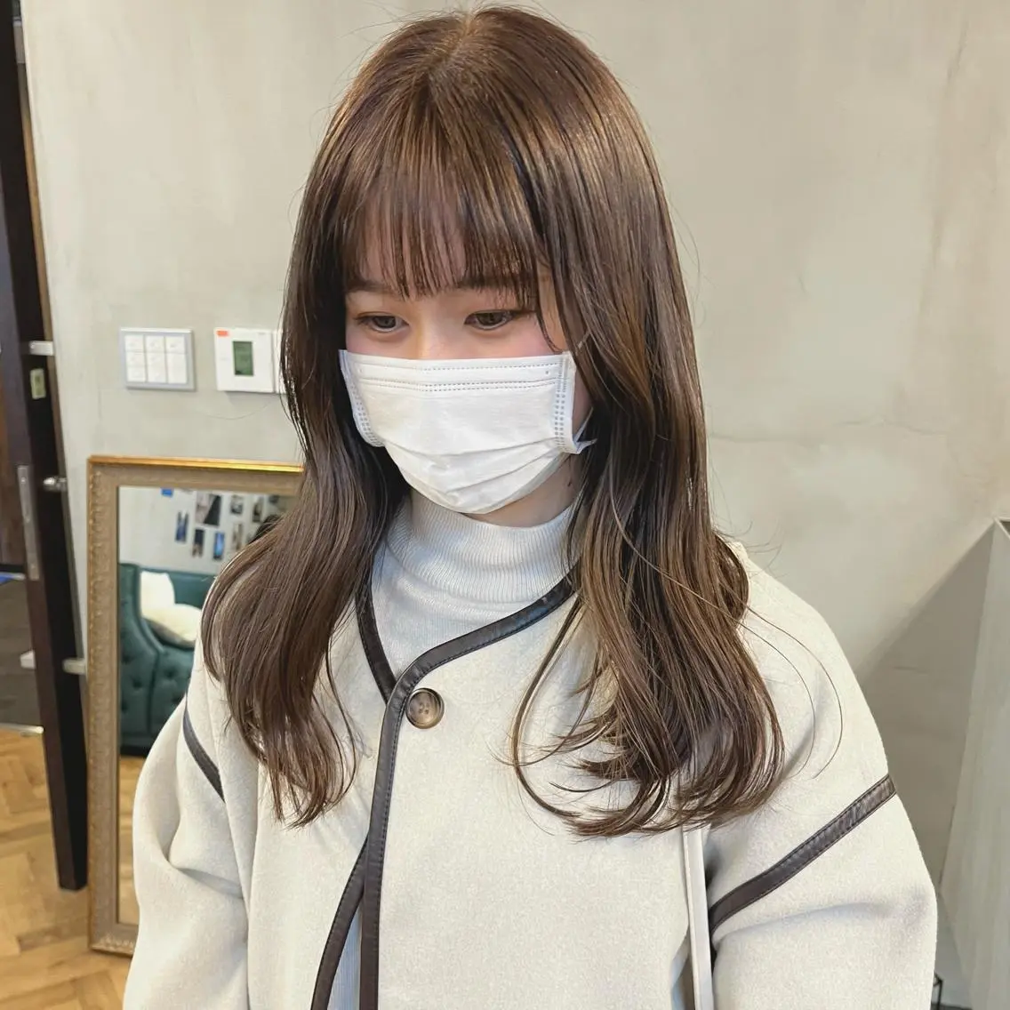 ロング カラー ブリーチ ダブルカラー ブリーチなしカラー カット ヘアカラー トリートメント ena/ブリーチなし 透明感・レイヤー🎀のヘアスタイル