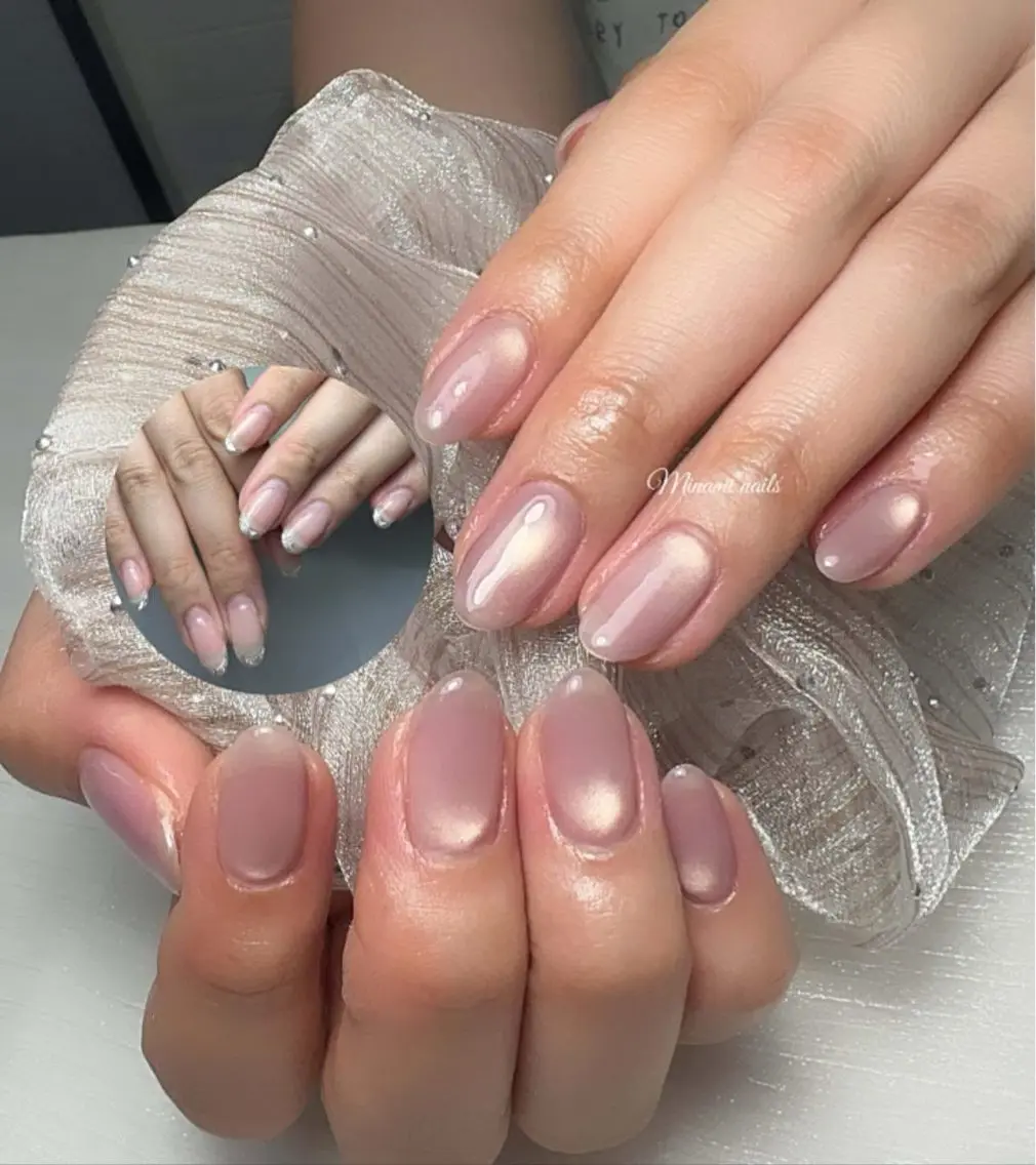 ネイル アートネイル オーロラネイル ガーリー キラキラネイル 韓国ネイル ハンドネイル Minami Nailsのネイルデザイン