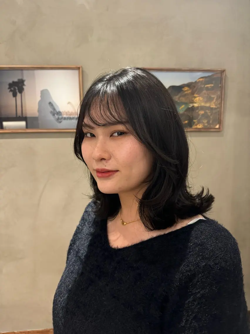 セミロング カット ヘアカラー トリートメント 新宿/顔周りカット +レイヤー=しずく♩のヘアスタイル