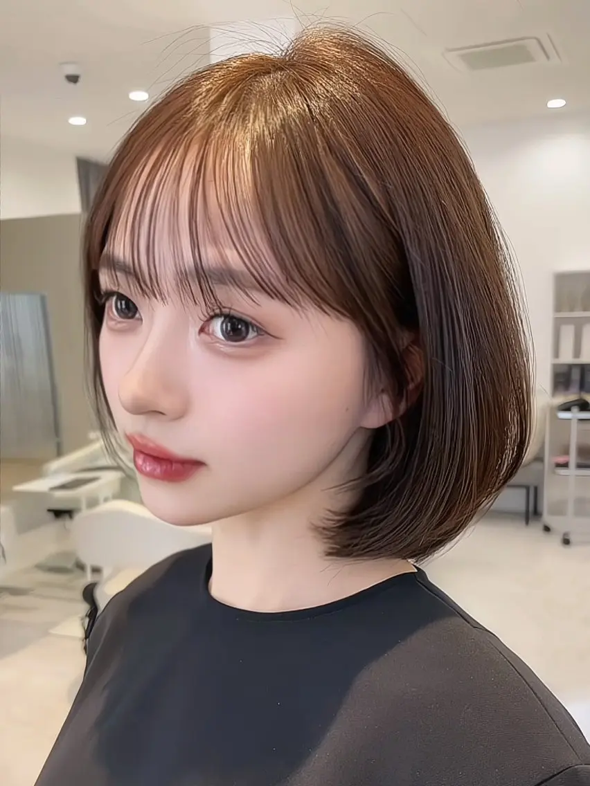 ショート カット ヘアカラー トリートメント City/louwe 韓国レイヤーカットのヘアスタイル