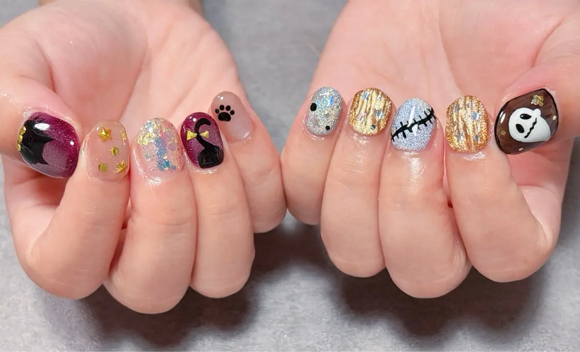 ネイル アートネイル ハロウィン マグネットネイル 💫ゆか_ Nailartistのネイルデザイン