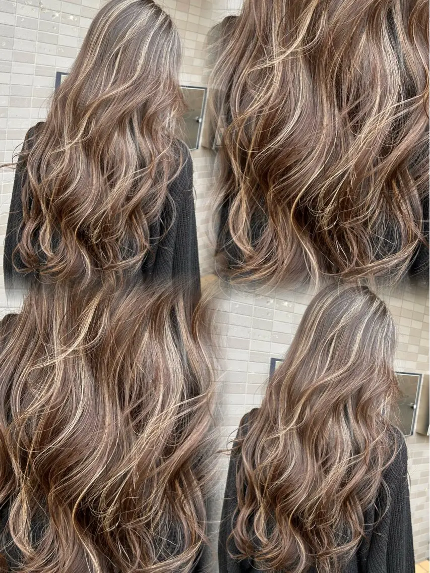 ロング カラー バレイヤージュ ハイライトカラー 外国人風カラー ハイライト レイヤーカット ヘアカラー ✨レイヤーカット 海外ヘア/原宿✨のヘアスタイル