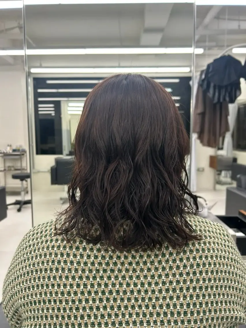 ミディアム パーマ パーマ ロングパーマ/パーマ /表参道/aobaのヘアスタイル