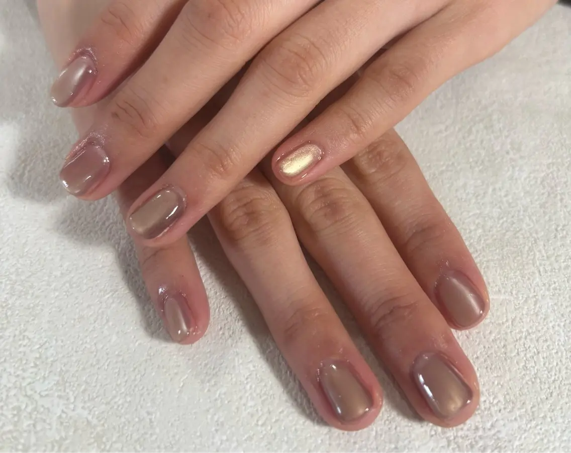ネイル オーロラネイル ブルー フットネイル フレンチネイル ジェルネイル ハンドネイル kiki nail たまプラーザのネイルデザイン