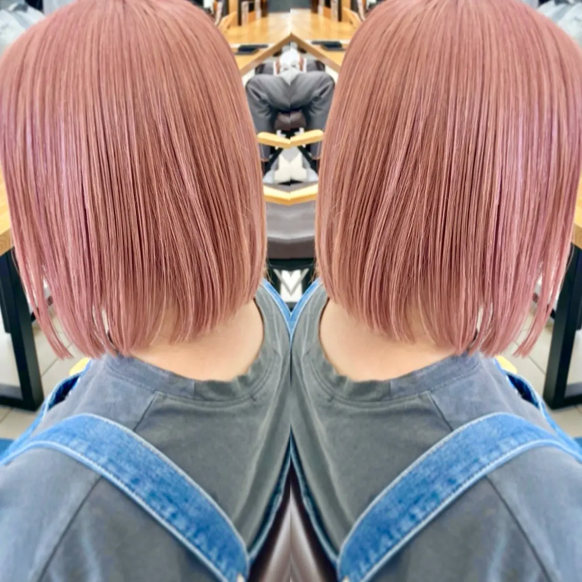 ショート カラー ダブルカラー ピンクカラー 🦔Laulu 菅原綾乃のヘアスタイル