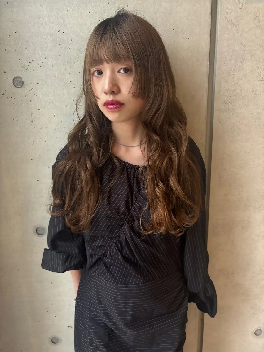 ロング カット 酸性ストレート /暖色カラー/ユイカのヘアスタイル