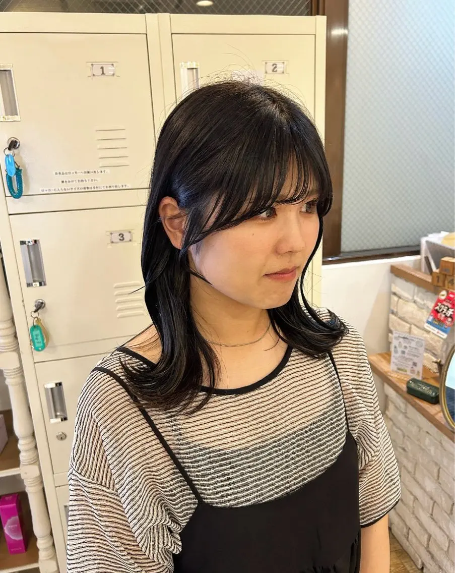 ミディアム カラー アディクシーカラー カット ヘアカラー 🫧顔周りカット 🫧樫村優香のヘアスタイル