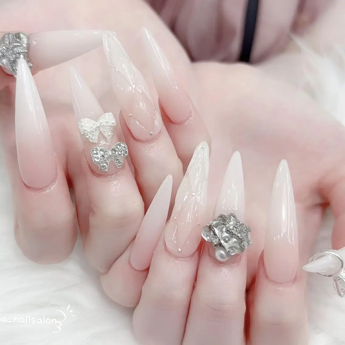 ネイル 成人式 フットネイル ジェルネイル マグネットネイル 大理石ネイル(マーブル) ハンドネイル K.bi_nail ネイル長さ出し専門店のネイルデザイン
