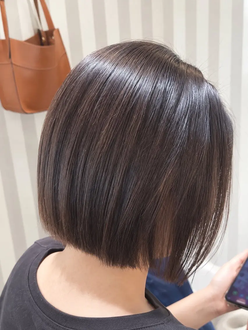 ミディアム 縮毛矯正 abe mikaのヘアスタイル