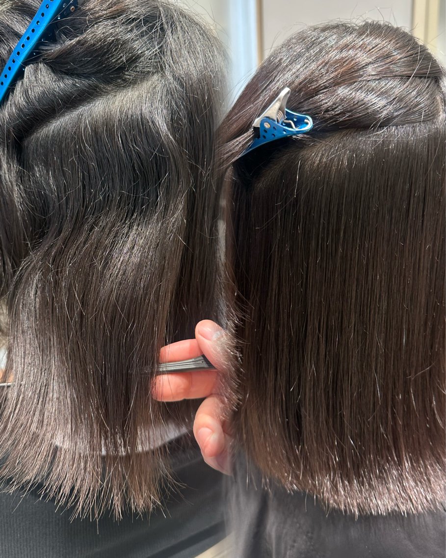 ミディアム 縮毛矯正 カット 縮毛矯正 トリートメント ヘッドスパ ヘアセット 朝ラク縮毛矯正 ブリーチ矯正/吉田のヘアスタイル
