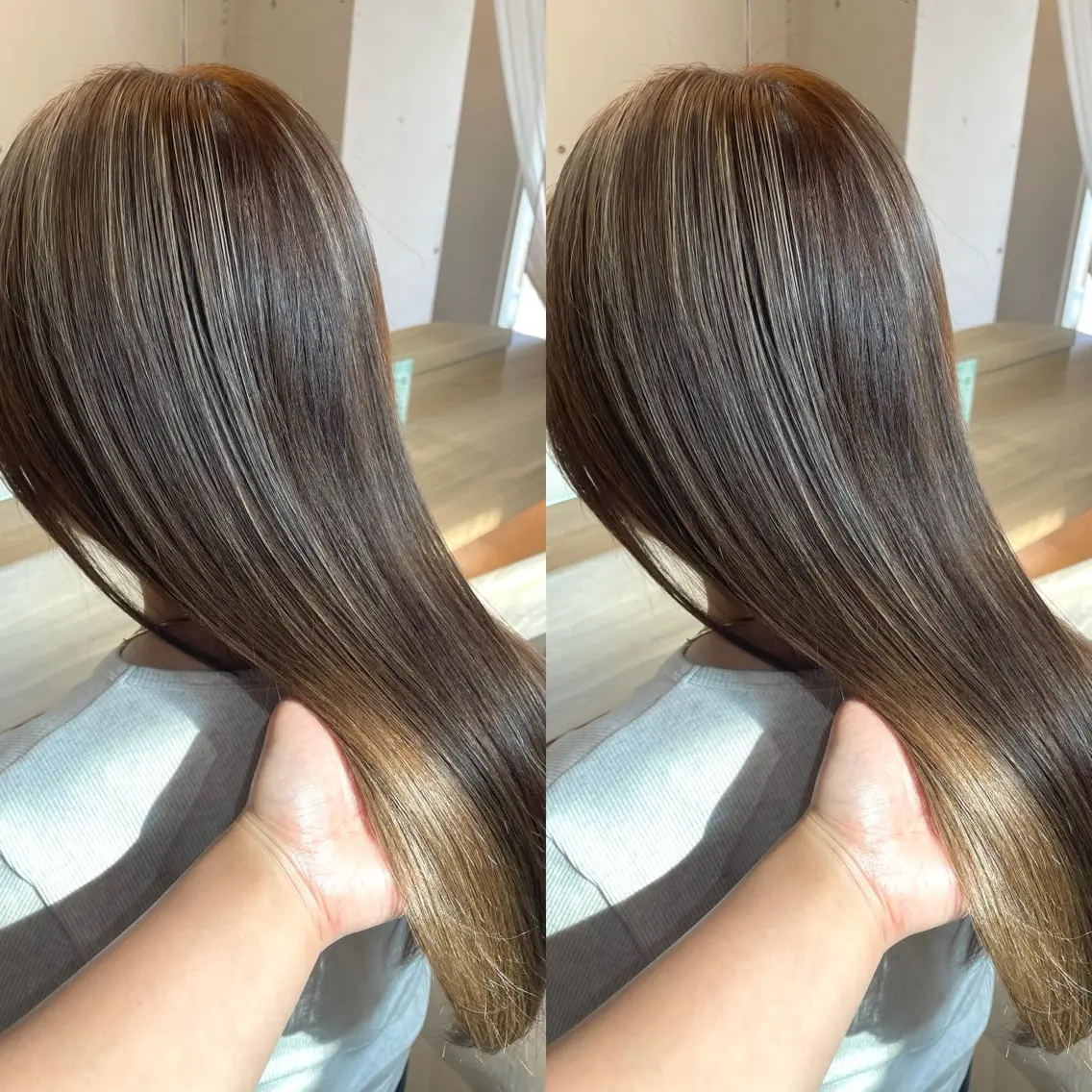 ロング カラー カット ヘアカラー トリートメント ヘアセット ブリーチ無しダブル カラー🦕まどかのヘアスタイル