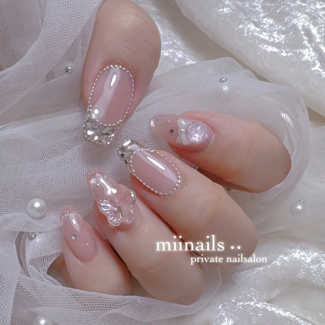 ネイル 韓国ネイル マグネットネイル ワンホンネイル ハンドネイル nailsalon miinailsのネイルデザイン