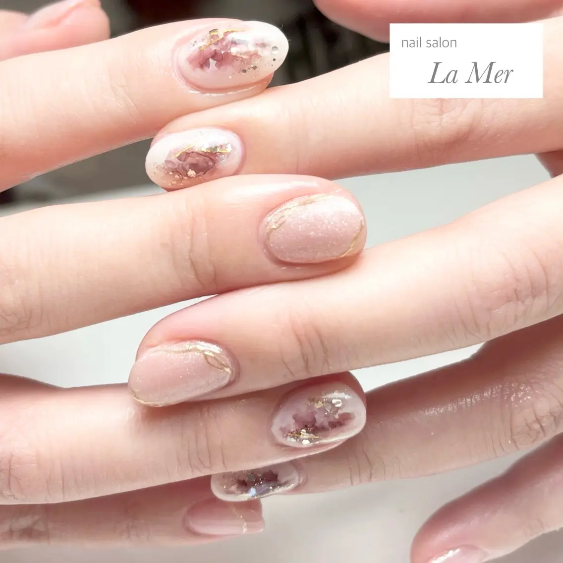 ネイル フレンチネイル ジェルネイル マグネットネイル ミラーネイル ニュアンスネイル ハンドネイル nailsalon La Merのネイルデザイン