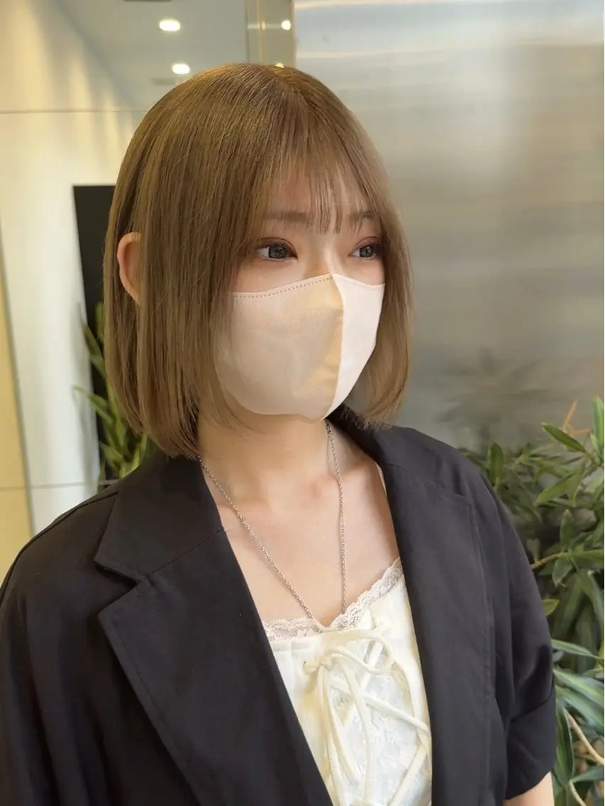 ミディアム カラー ボブレイヤー ボブ レイヤーカット カット ヘアカラー トリートメント 韓国ヘア🇰🇷 スズキのヘアスタイル
