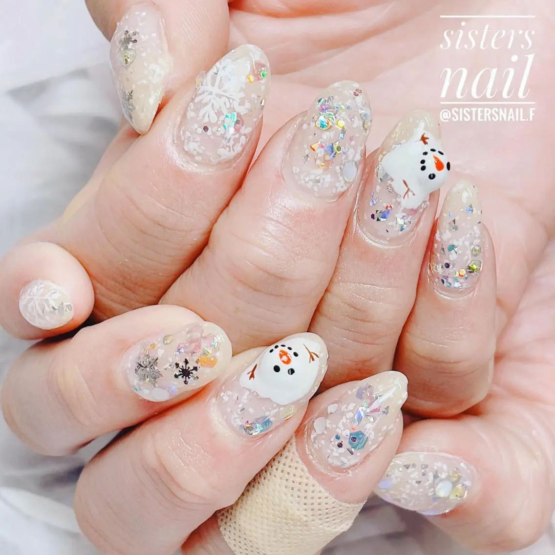 ネイル アートネイル クリアネイル ホログラムネイル キラキラネイル ブライダルネイル sisters nail.fのネイルデザイン