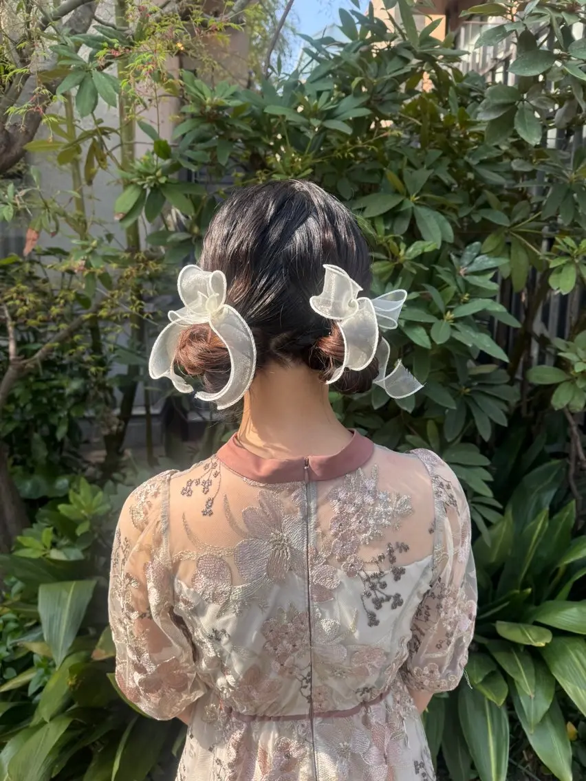 セミロング ヘアアレンジ ヘアセット 🎗️【ヘアセット 美眉】吉川玲🎗️のヘアスタイル