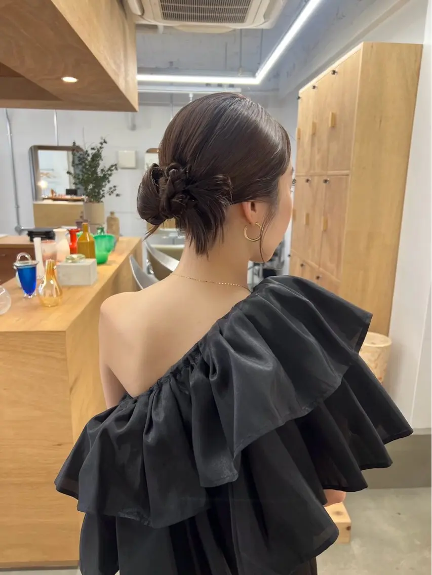 ミディアム カラー ヘアアレンジ ヘアカラー 坂本 圭太朗のヘアスタイル