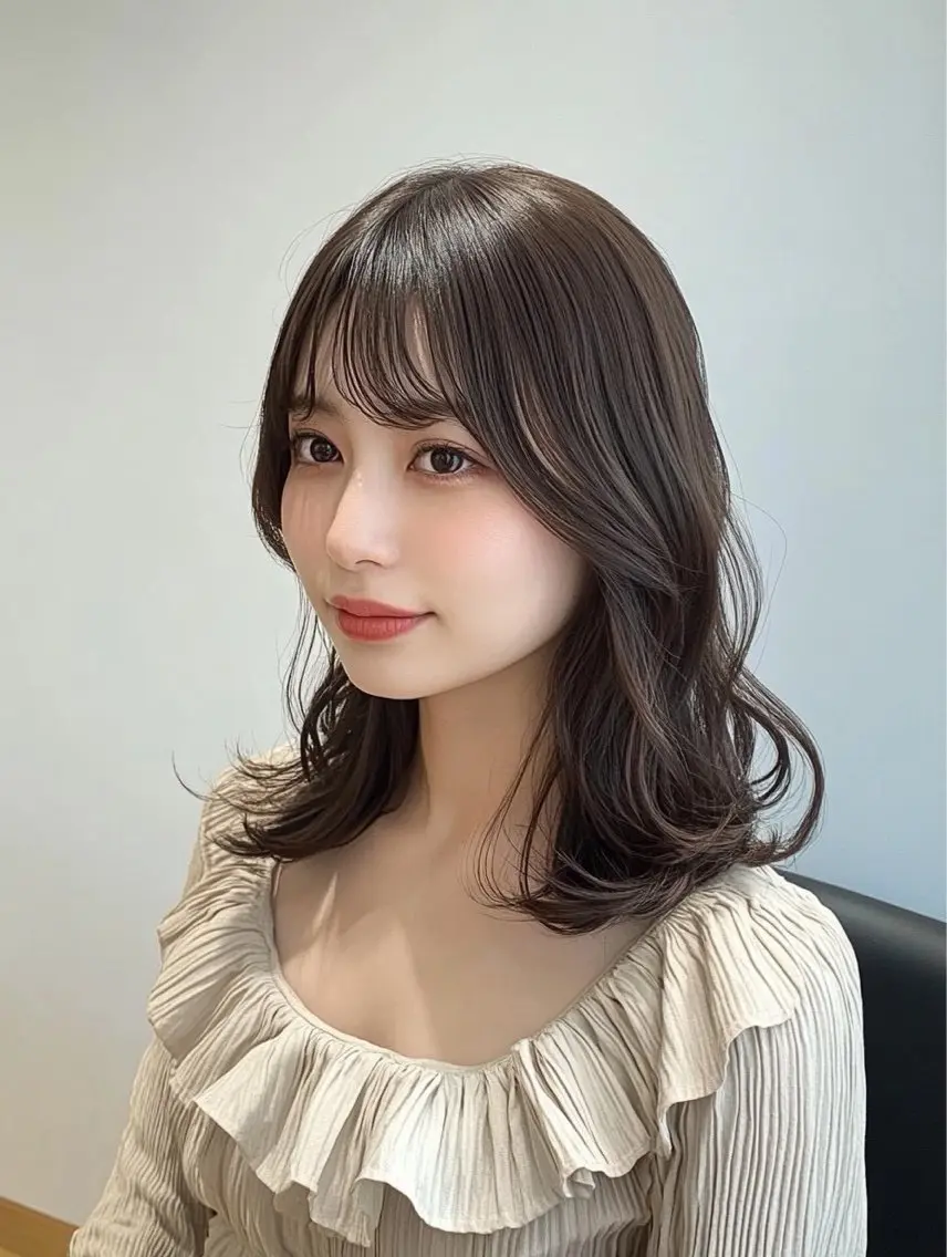 ミディアム カット ヘアカラー 六甲道No1の矯正 /YUTA💎のヘアスタイル