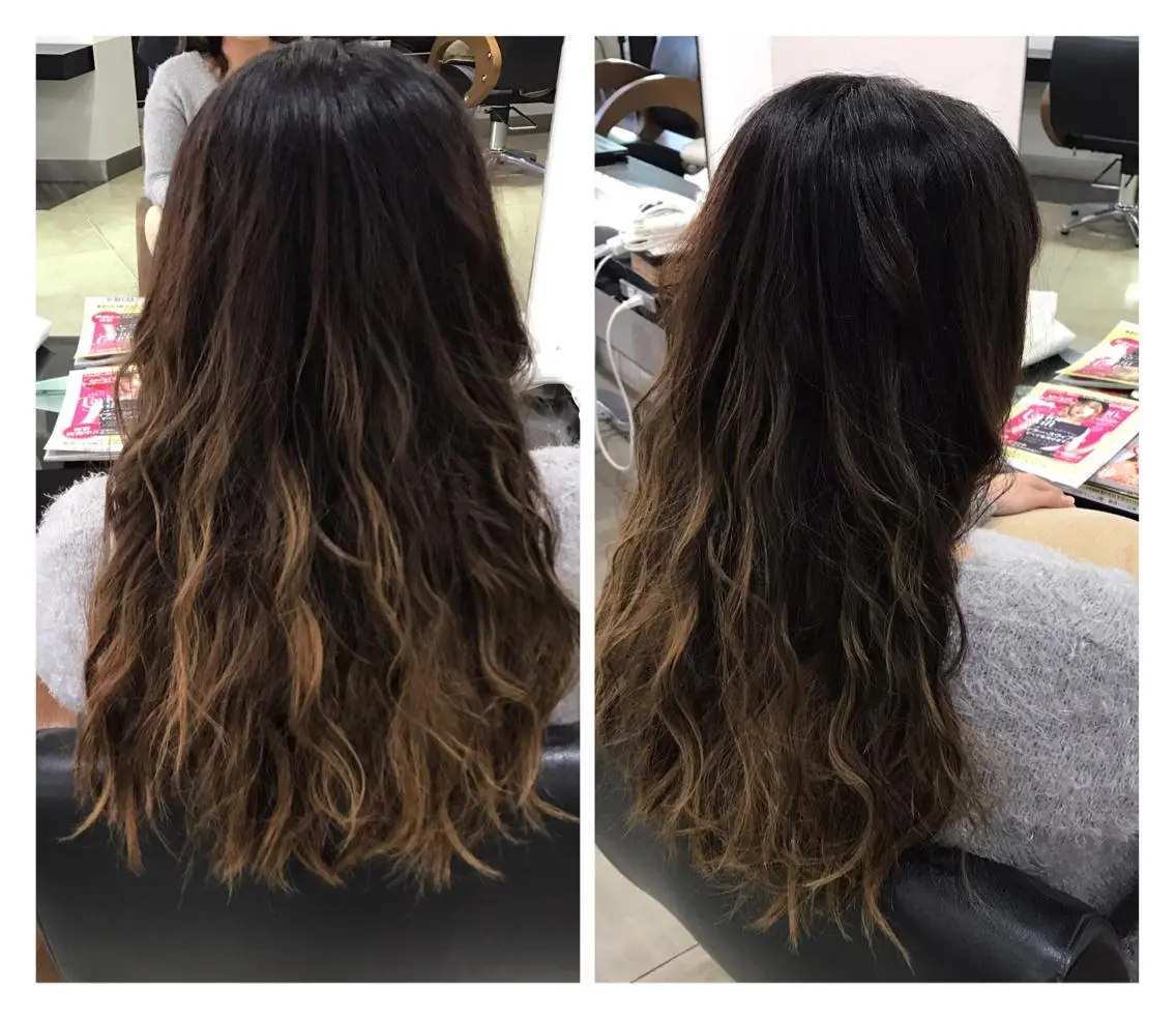 ロング カラー ヘアアレンジ バレイヤージュ 外国人風カラー レイヤーカット 烏山 達也のヘアスタイル