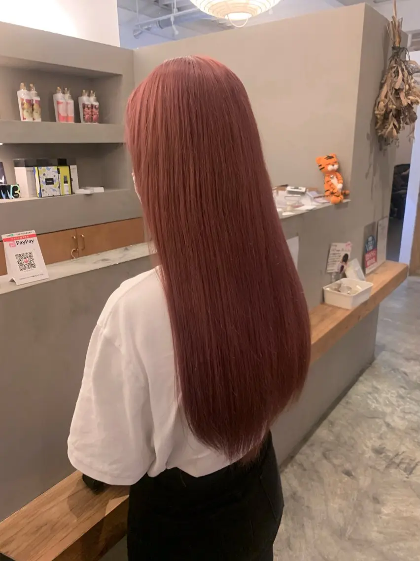 ロング カラー ブリーチ ピンクカラー ヘアカラー ハイトーン職人💗 松本輝美のヘアスタイル