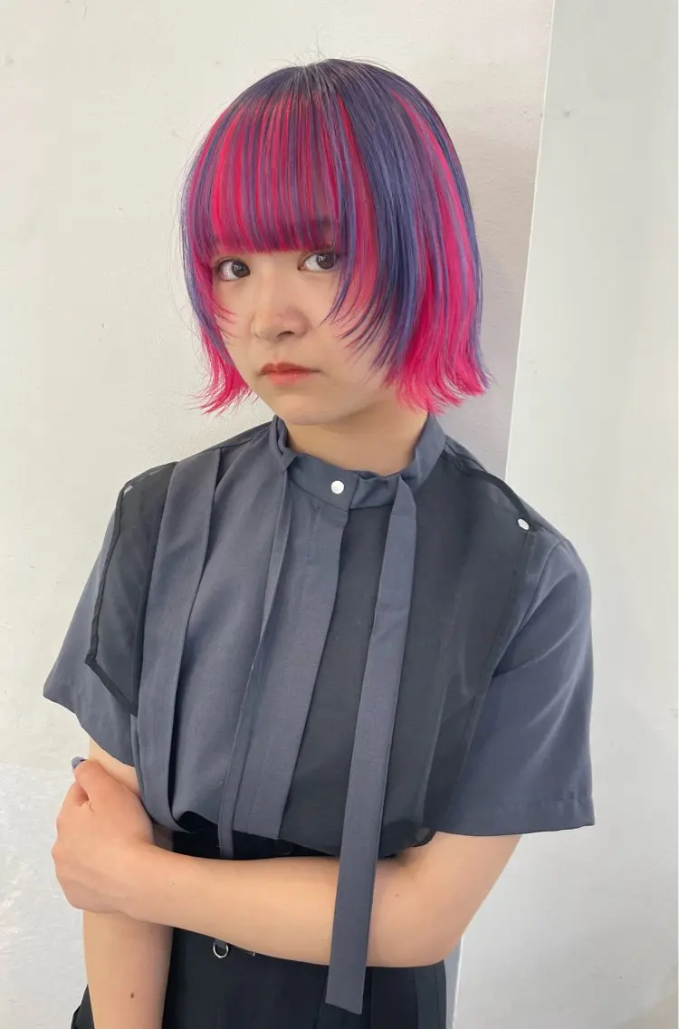 ケアブリーチ2回＋カラー＋デザインカラーの写真