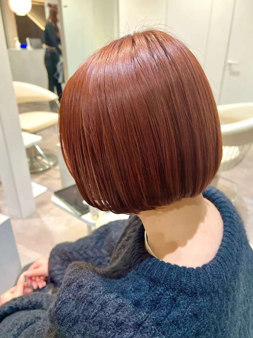 ショート カラー オレンジ ボブ 💎透明感カラー特化 💎TAISEIのヘアスタイル