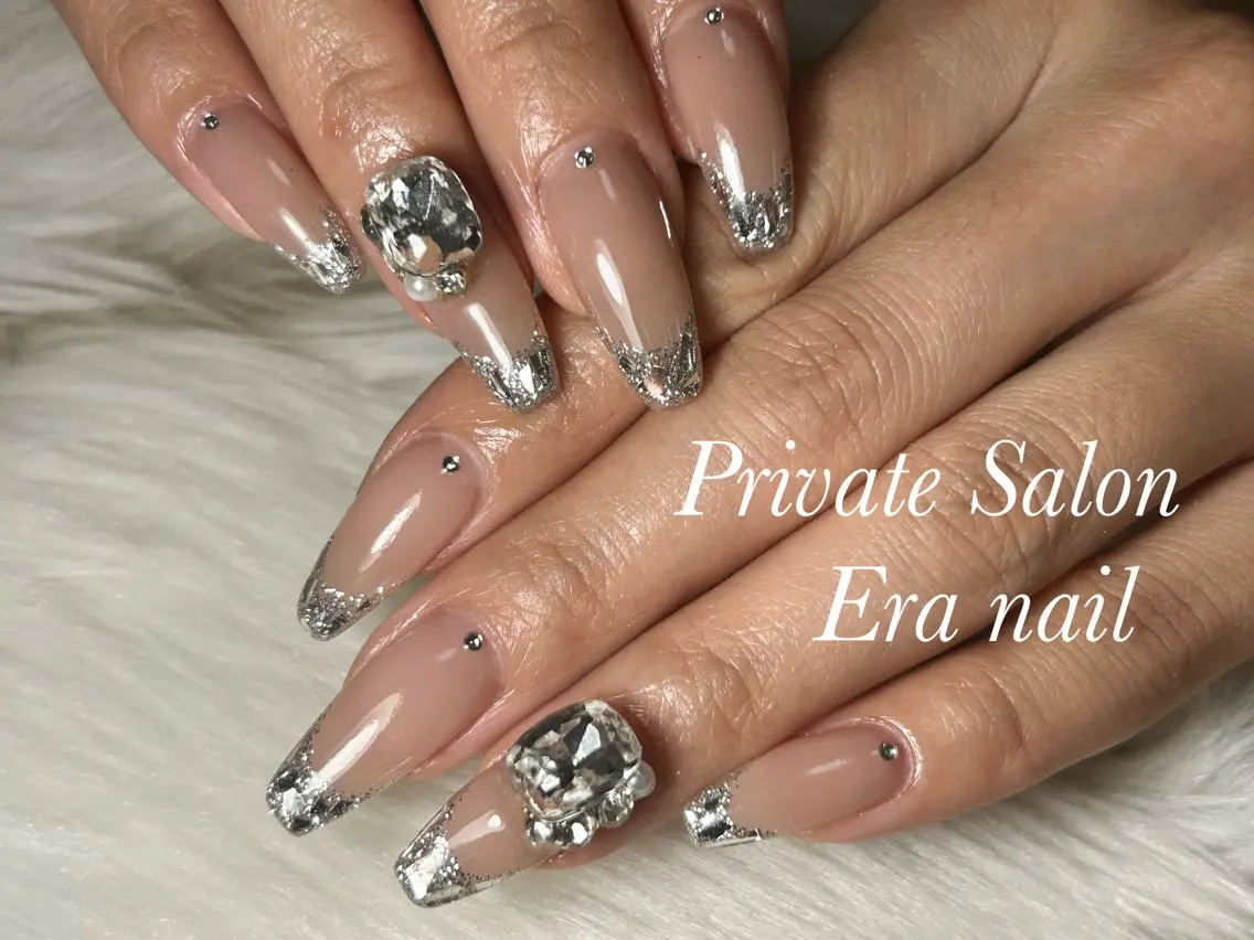 ネイル フレンチネイル ガラスフレンチ ハンドネイル Era nailのネイルデザイン